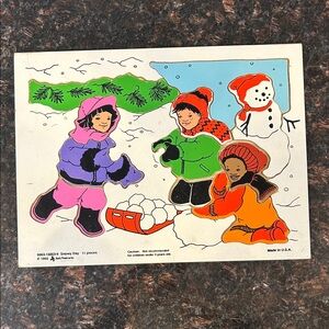 1995 Judy/Instructo Snowy Day 11 Piece Wooden Puzzle